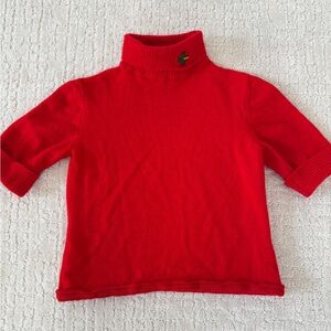 Red Castel Bajac Short-Sleeve Turtleneck Sweater